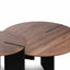 CCF8059-KD-CF8060-KD Nest of Light Walnut Coffee Table - Black Legs