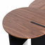 CCF8059-KD-CF8060-KD Nest of Light Walnut Coffee Table - Black Legs