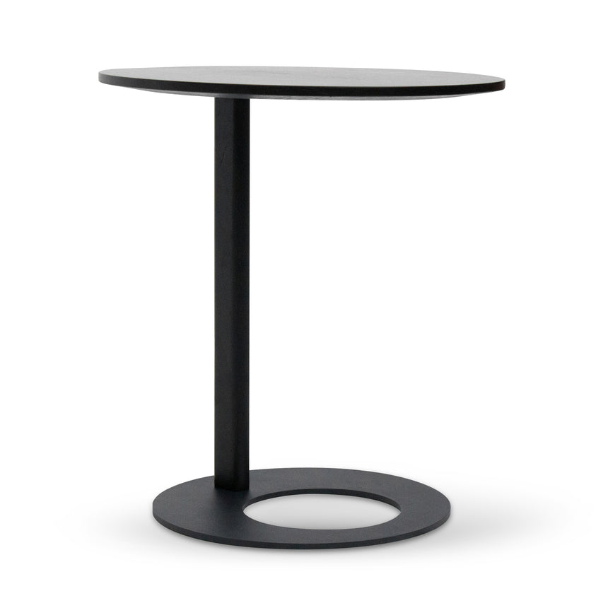 CST6773-KD Wooden Side Table with Rattan Front - Black