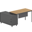 COT6944-SN 1.75m Right Return Natural Office Desk - Charcoal Base