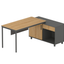 COT6944-SN 1.75m Right Return Natural Office Desk - Charcoal Base