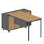 COT6944-SN 1.75m Right Return Natural Office Desk - Charcoal Base