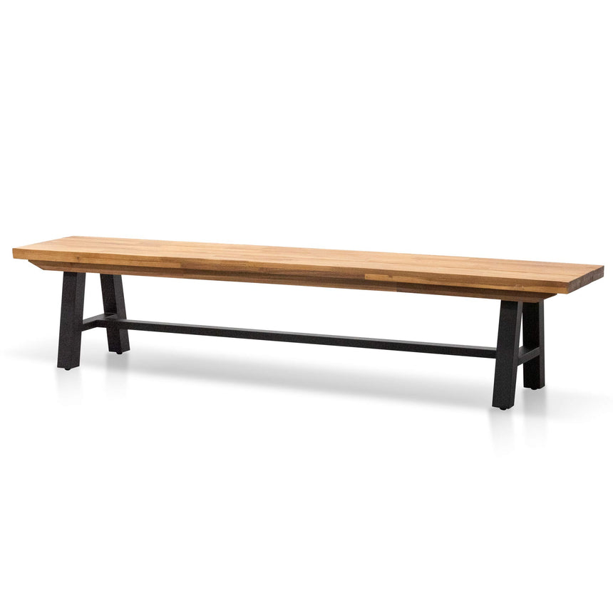 CDT2166-EM Outdoor Dining Table - Natural Top and Black Base