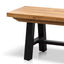 CDB2174-EM Outdoor Wooden Bench - Natural Top and Black Legs