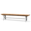 CDB2176-EM Outdoor Wooden Bench - Natural Top and White Legs