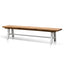 CDB2176-EM Outdoor Wooden Bench - Natural Top and White Legs