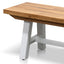 CDB2176-EM Outdoor Wooden Bench - Natural Top and White Legs