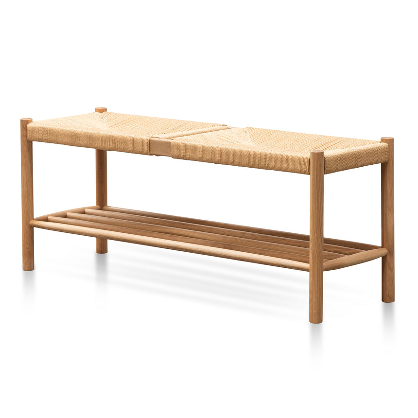 CDB8959-NI 1.6m Walnut Elm Bench - Natural Linen