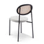 CDC6385-SD Rattan Back Dining Chair - Silver Grey Fabric