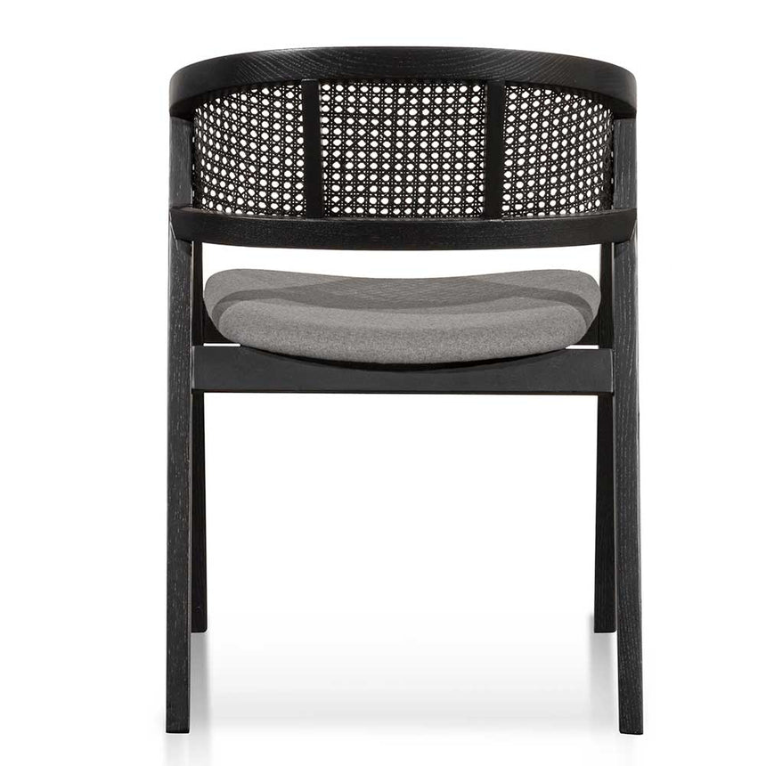 CDC6462-CU Black Wood Dining Chair - Grey Seat