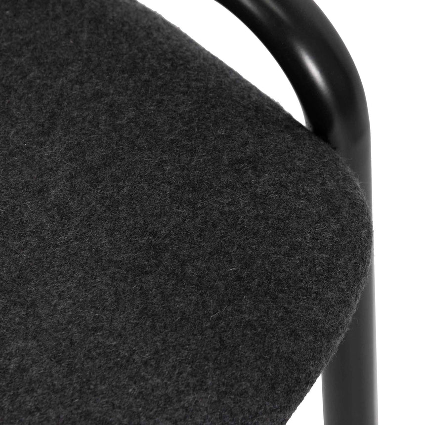 CDC6638-SD Fabric Dining Chair - Grey with Rattan Back