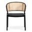 CDC6638-SD Fabric Dining Chair - Grey with Rattan Back
