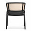 CDC6638-SD Fabric Dining Chair - Grey with Rattan Back
