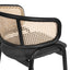 CDC6638-SD Fabric Dining Chair - Grey with Rattan Back