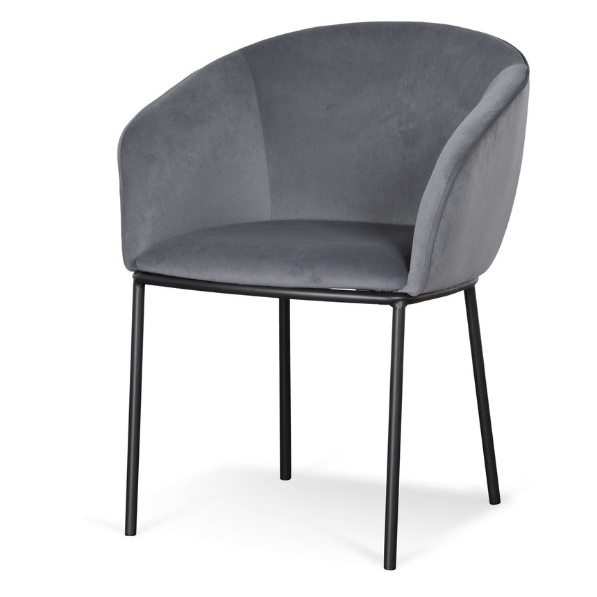 CDC6571-ST Dining Chair - Grey Velvet in Black Legs (Set of 2)