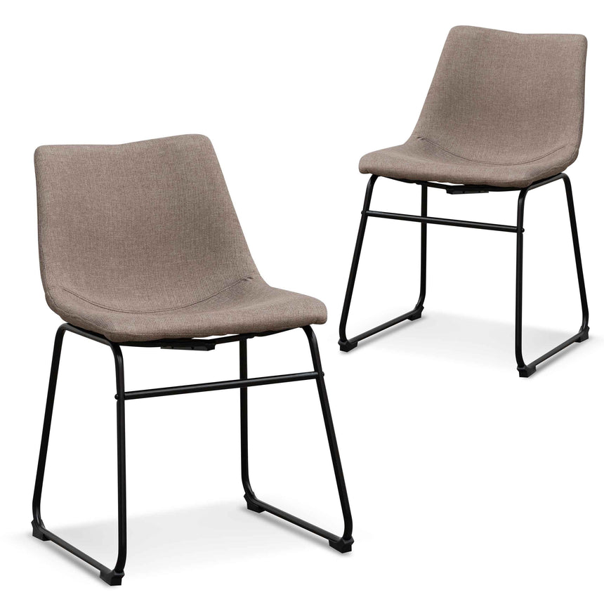 CBS6919-SD 65cm Fabric Bar Stool - Silver Grey and Black Legs (Set of 2)