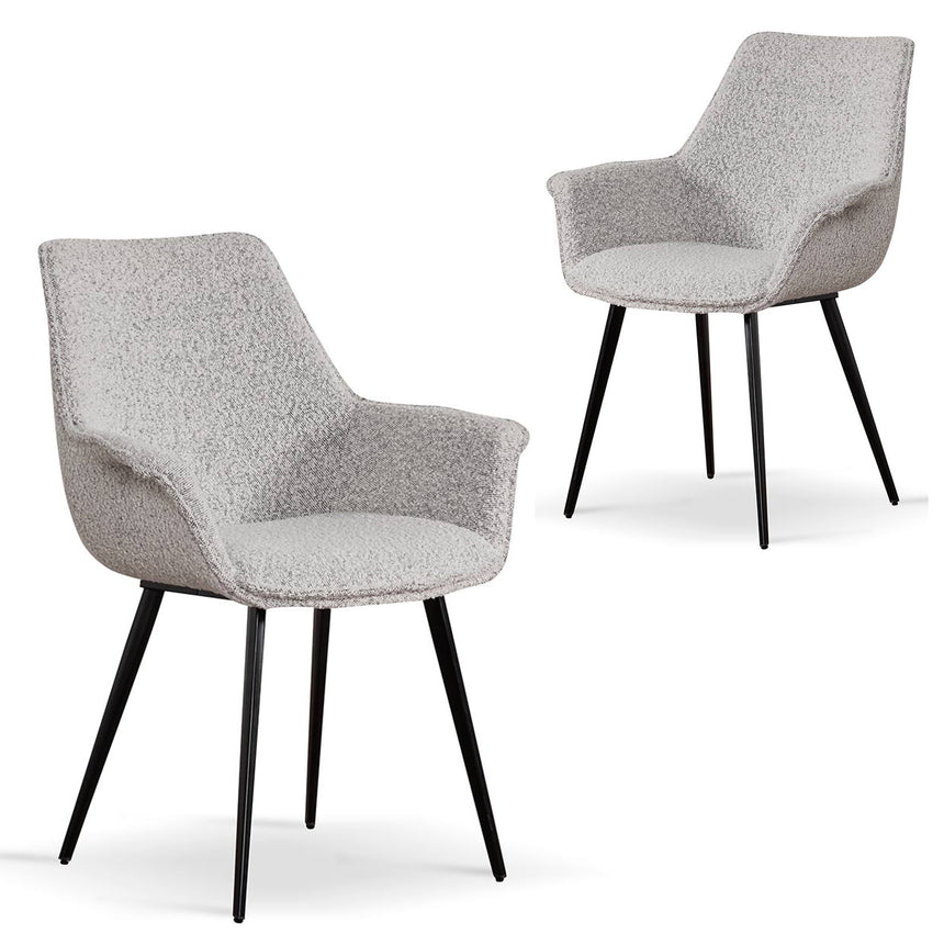 CDC6876-SE - Dining Chair - Pepper Boucle (Set of 2)