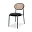CDC6885-SD Fabric Natural Rattan Dining Chair - Black