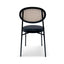 CDC6885-SD Fabric Natural Rattan Dining Chair - Black