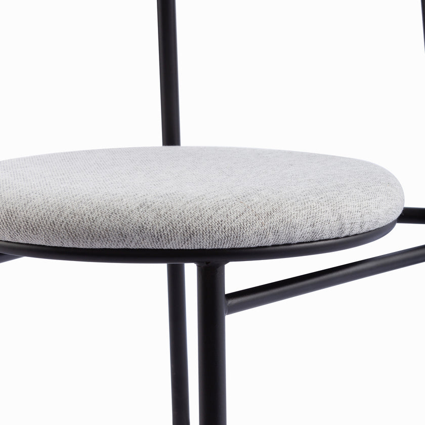 Ex Display - CDC6886-SD Fabric Dining Chair - Silver Grey with Black Legs