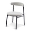 Ex Display - CDC6886-SD Fabric Dining Chair - Silver Grey with Black Legs