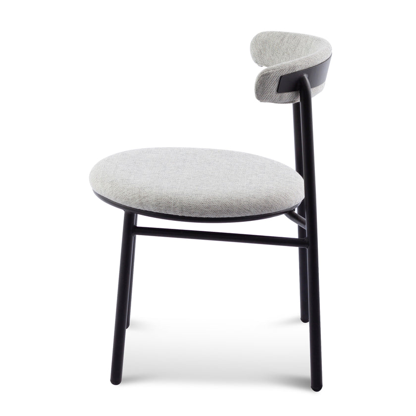 Ex Display - CDC6886-SD Fabric Dining Chair - Silver Grey with Black Legs