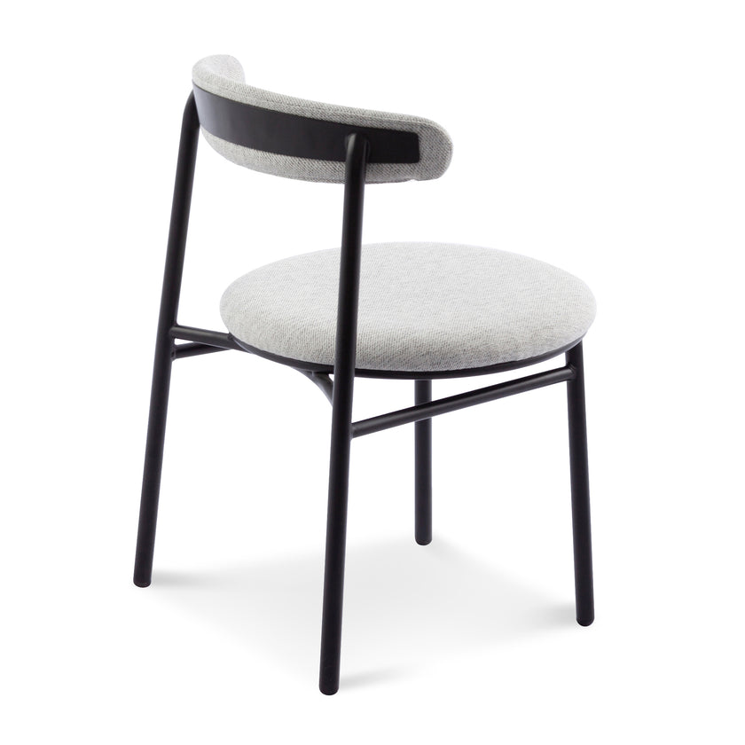 Ex Display - CDC6886-SD Fabric Dining Chair - Silver Grey with Black Legs