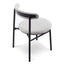 Ex Display - CDC6886-SD Fabric Dining Chair - Silver Grey with Black Legs