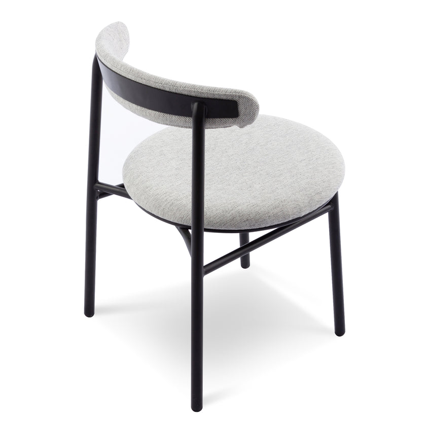 Ex Display - CDC6886-SD Fabric Dining Chair - Silver Grey with Black Legs