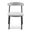 Ex Display - CDC6886-SD Fabric Dining Chair - Silver Grey with Black Legs