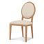 CDC8011-LJ Light Beige Fabric Dining Chair - Natural Frame (Set of 2)