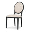 CDC8012-LJ Light Beige Fabric Dining Chair - Black Frame (Set of 2)