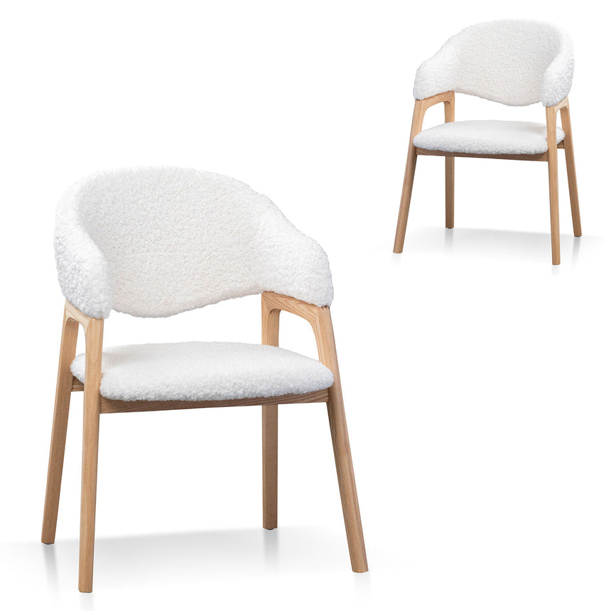 CDC8036-DW Dining Chair - White Synthetic Wool (Set of 2)
