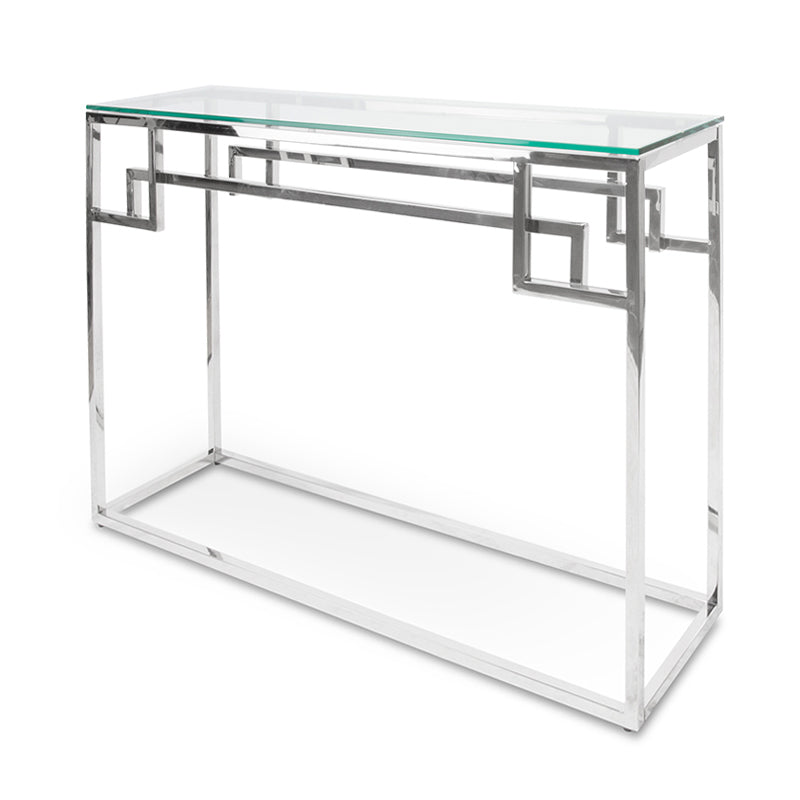 CDT2012-BS 1.15m Console Glass Table - Stainless Steel Base