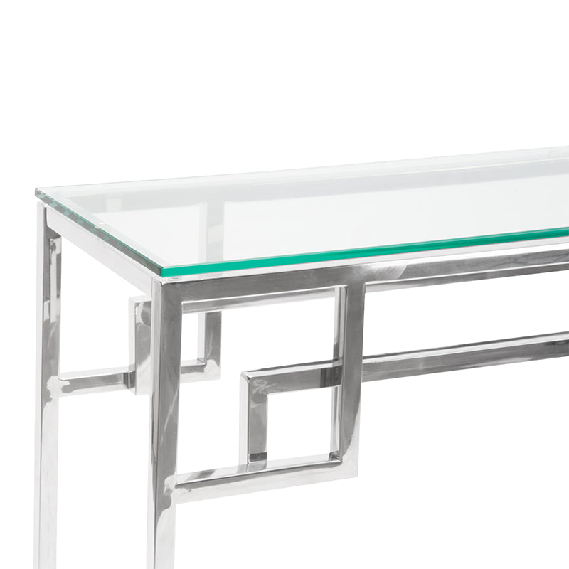 CDT2012-BS 1.15m Console Glass Table - Stainless Steel Base