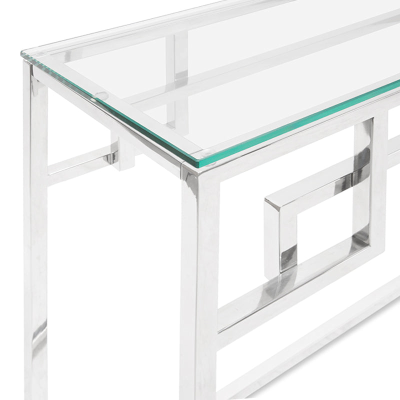 CDT2012-BS 1.15m Console Glass Table - Stainless Steel Base