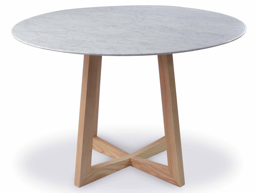 Ex Display - CDT971 1.15m Marble Round Dining Table - Natural