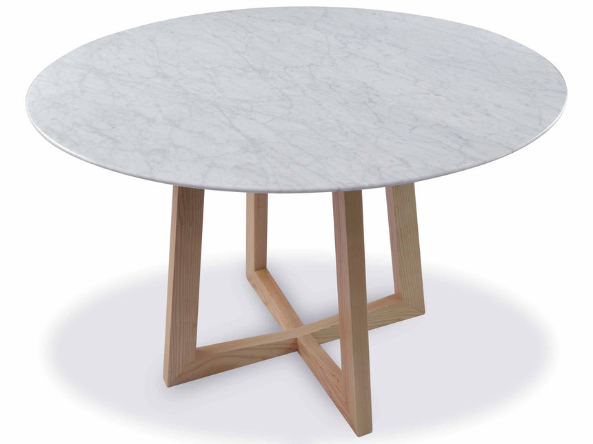 Ex Display - CDT971 1.15m Marble Round Dining Table - Natural