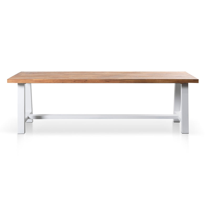 CDT2165-EM 2.5m Outdoor Dining Table - Natural Top and White Base