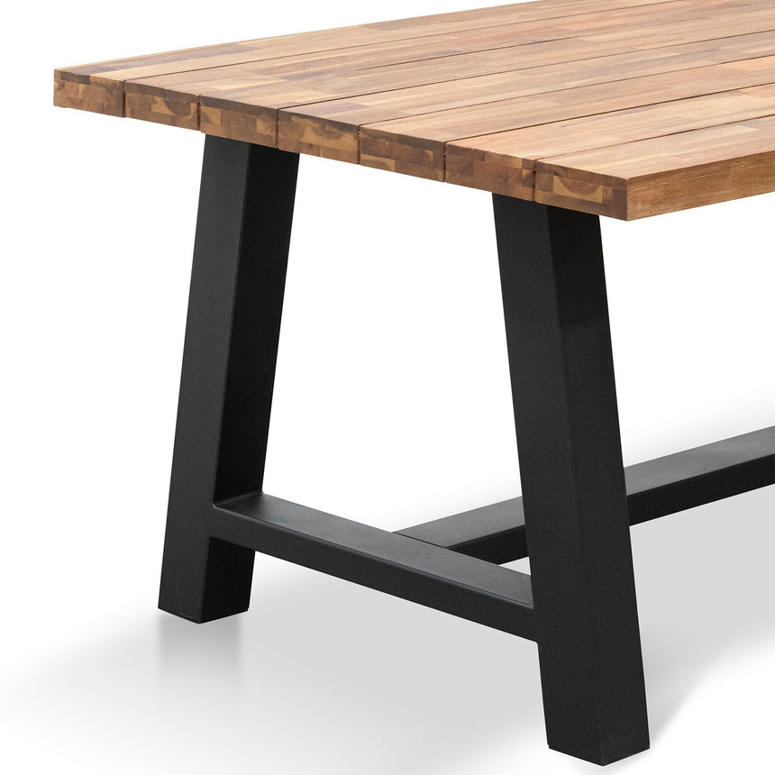 CDT2166-EM Outdoor Dining Table - Natural Top and Black Base