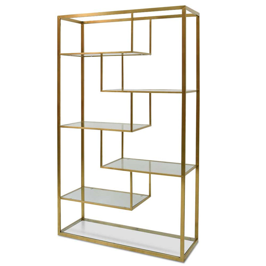 CDT2365-KS 1.2m Glass Shelving Unit - Gold  Frame