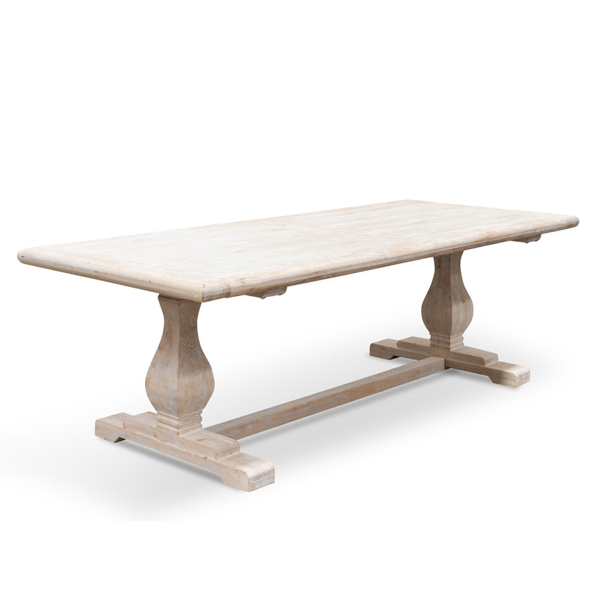 Ex Display - CDT2482 Dining Table 2.4m - Rustic White Washed