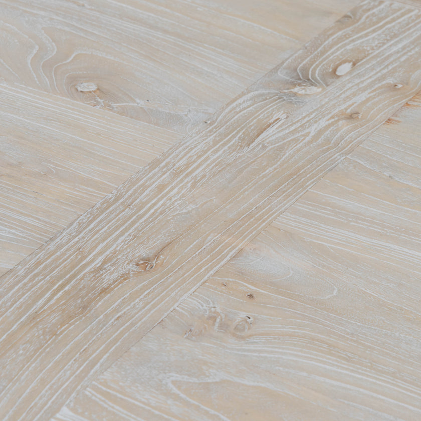 Ex Display - CDT2482 Dining Table 2.4m - Rustic White Washed