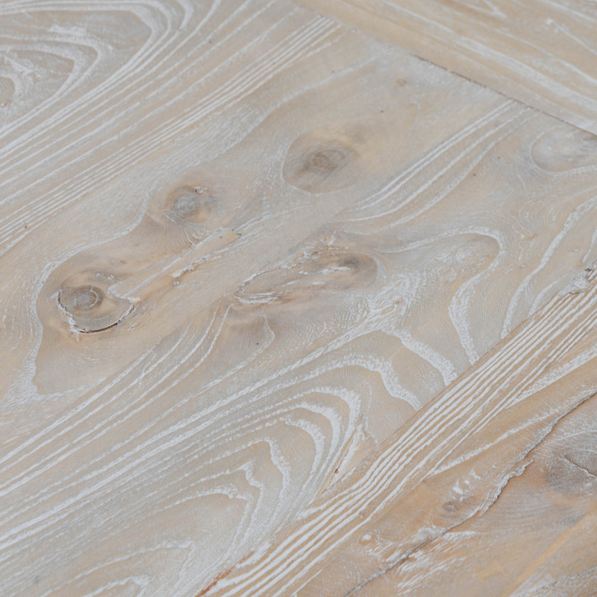 Ex Display - CDT2482 Dining Table 2.4m - Rustic White Washed