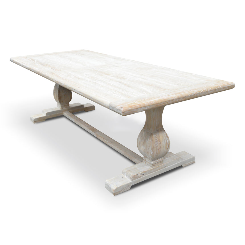 CDT511 198cm Dining Table - Rustic White Washed