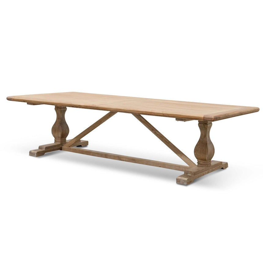 CDT2379 Elm Wood 2.4m Dining Table - Rustic Natural