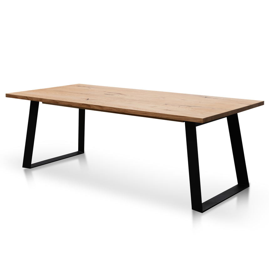 CDT2304-SI 2.2m Dining Table - Rustic Oak Venner - Wooden Metal base