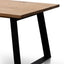 CDT6060-SI 2.2m Straight Top Dining table - Rustic Oak Veneer - Metal Legs