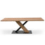 Ex Display - CDT2304-SI 2.2m Dining Table - Rustic Oak Venner - Wooden Metal base