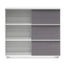 CDT6169-SN Inter-layered White Storage Cabinet - Grey Doors